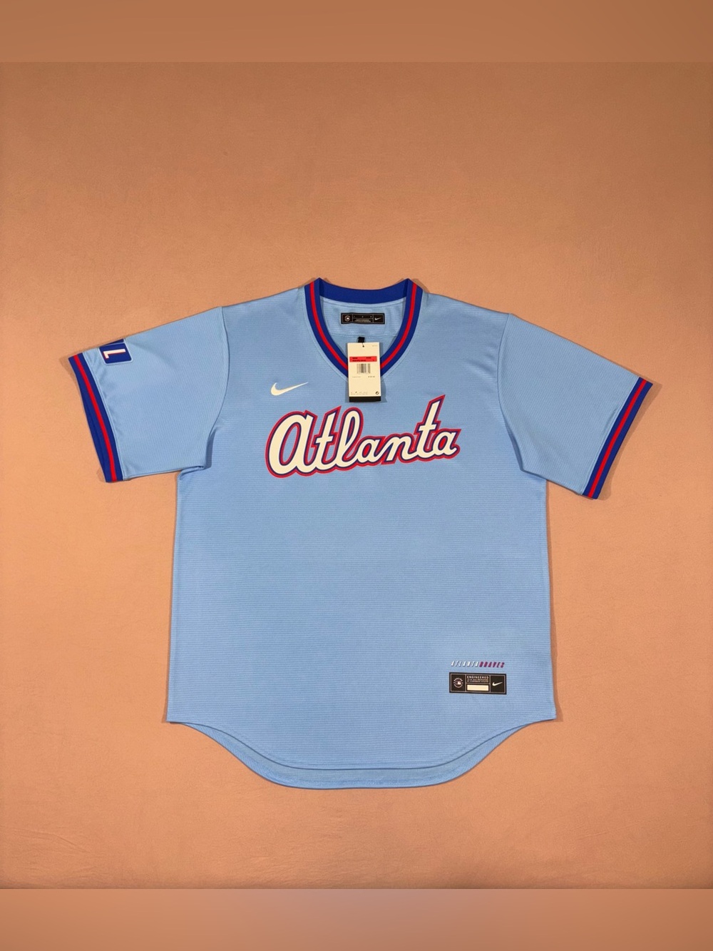 Men’s Nike Atlanta Braves 2026 City Connect MLB Jersey Powder Blue Size LARGE